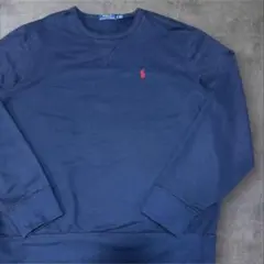 00s Ralph Lauren 両Vガゼット ネイビー L ポニー刺繍のサムネイル