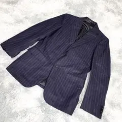 グリーンレーベルリラクシング　ウールジャケット　ストライプ　ネイビー　日本製