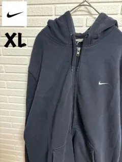 ナイキ NIKE スウェットフルジップパーカー メンズXL フェード古着ネイビー