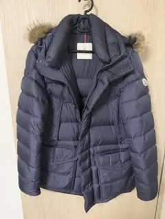 MONCLER ネイビー ダウンジャケット　リアルファー