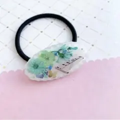 【2932】グロッケンヘアゴム パーカッション 打楽器 ミントグリーンなお花入り