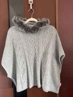 GAP KIDS フード付きグレーポンチョセーター XXL