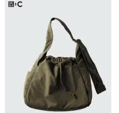 ユニクロ:C ソフトパフィーショルダーバッグ　カーキ