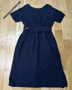 nano•universe ナノユニバース　ワンピース　リネン混　ベルト