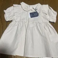 新品 コトリ ストライプ柄 ワンピース 80 半袖