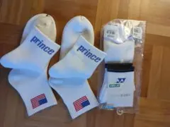 prince US国旗テニス 2足(特厚)YONEX1足25～27㎝ 新品未使用