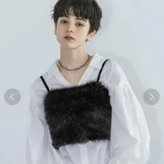 PAGEBOY ラメファービスチェ 黒 フリーサイズ