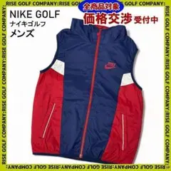 NIKE ナイキ フルジップ 中綿ベスト フーディー ネイビー レッド M