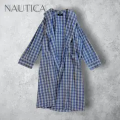 【NAUTICA ナーティカ】　レア　ガウンコート　ロング丈　ブルー　M 綿