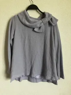 美品 大きいサイズ ローズティアラ ドット柄 リボン シフォンチュニック 美品 大きいサイズ ローズティアラ ドット柄 リボン シフォン