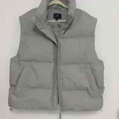 H &M グレー ダウンベスト フルジップ