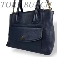 極美品✨トリーバーチ ハンドバッグ ロゴ オールレザー タッセル 