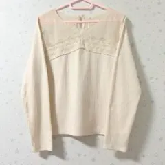 マジェスティックレゴン ニット レース カットソー アイボリー 淡色 新品未使用