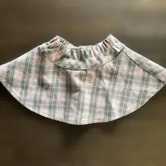 最終値下げ☀︎メゾピアノグレーとピンクのチェックスカート　未使用