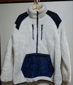 ワークマン　フリースボアジャケット ホワイト・ネイビー