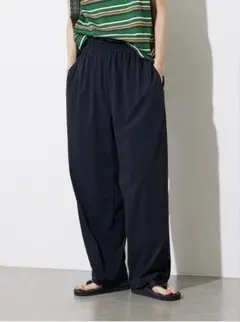 ジャーナルスタンダード ナイロンストレッチワイドパンツ　38 ブラック