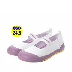 【新品】上靴 上履き スクールシューズ パープル 24998-ppl-245
