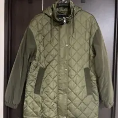 ZARAオリーブグリーン フード付キルティングセミロングジャケット 新品未使用