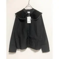 merry jenny 新品 ブラック ラウンドレースカラーブラウス