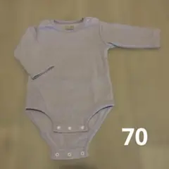 petitmain 長袖ロンパース　リブ　パープル