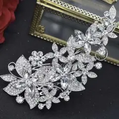 シルバー 花モチーフ ヘアピン