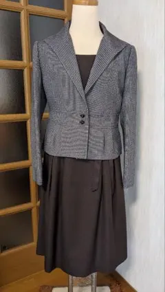 ☆美品☆ブラウンジャケット、ワンピース、スカート3点セット　入学式セレモニー9号