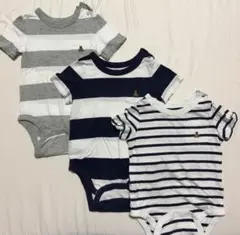 ロンパース　ボーダー　半袖　3着セット　GAP　ブラナンベア　80cm　70cm