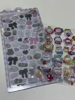 しろくろふわふわボンボンドロップシール（正規品）