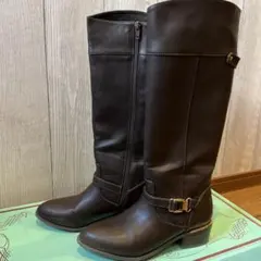 レディースブーツ　JELLYBEANS ブラウン ロングブーツ 合成皮革