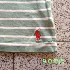 ポロラルフローレン裾ポニー刺繍ボーダーVネックＴシャツ９０年代