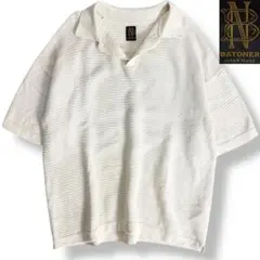 【新品未使用】BATONER / KNIT POLO SHIRT BATONER / 【別注】Knit Polo Shirt Horizontal Stripe