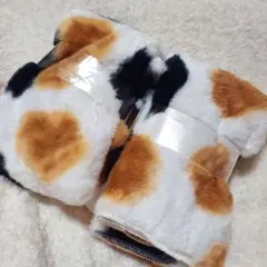 三毛猫柄ボア生地 三毛猫柄 フェイクファー 【希少】1枚売り　☆43jc市
