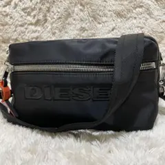 極美品✨　ディーゼル　ショルダーバッグ　ダブルジップ　2層　ナイロン　黒