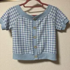 Kallamanda ギンガムチェック Tシャツ 半袖カーディガン 38