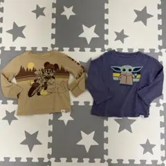 ミッキー＆グローグー 長袖Tシャツ2枚セット 95cm
