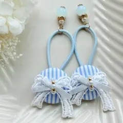 285✾︎ ハンドメイド　ヘアゴム2個セット　22㎜くるみボタン