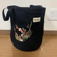 希少デザイン　ピンクハウス　黒　バケツ　トートバック　七夕　キルティング