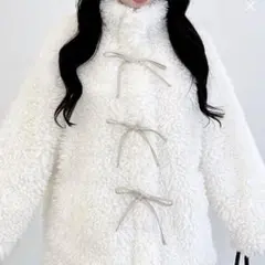 イング リボン取り外しスタンドボアブルゾン