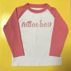 モンベル　長袖　100 ピンク　ロゴ　動物