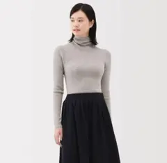 MUJI タートルネックニット オートミール