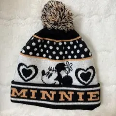 ミニーマウス ニット帽 ポンポン付き