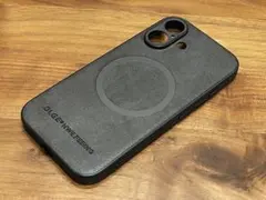 ［新品] iPhone17 用高級レザーケース　グレー　MagSafe対応　1