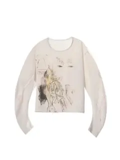 正規店購入EMOBROTHER直噴プリント 長袖Tシャツ復古デザイン カットソー