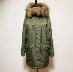 ファー付き モッズコート カーキ
