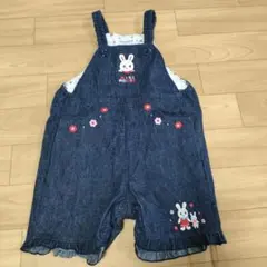 【美品】MIKI HOUSE デニムオーバーオール 80