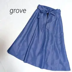 grove グローブ フレアスカート ウエストリボン付き Mサイズ
