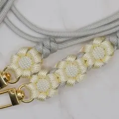 ハンドメイド ストラップ スマホ ショルダー パラコード 花x4 SH487