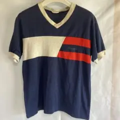 ヴィンテージ adidas vネックリンガーTシャツ