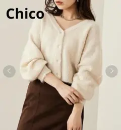 Chico ショート丈モヘアニット カーディガンのサムネイル