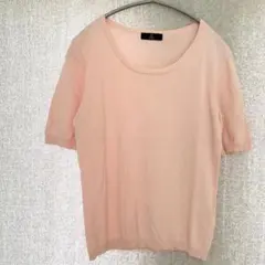 美品✦INED 短袖針織衫 L 鮭魚粉